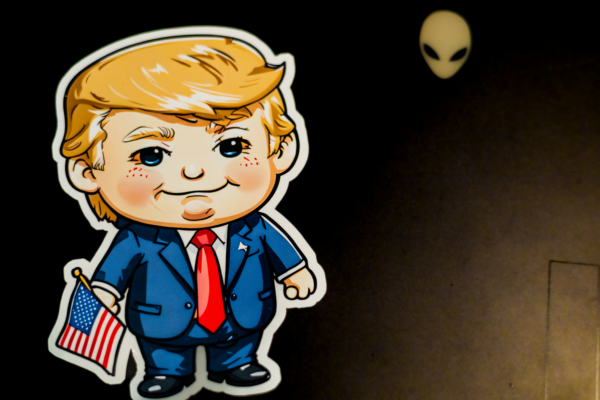 Patriotic Trump Chibi w/ American Flag